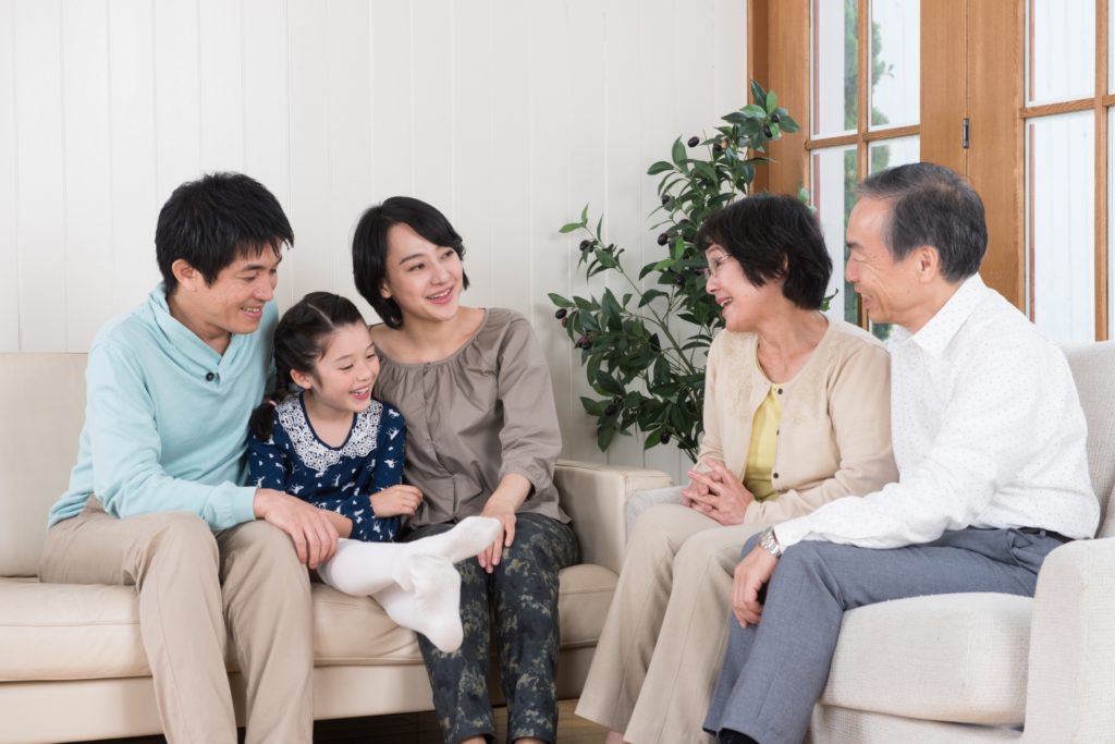 住みながらリフォーム　家族